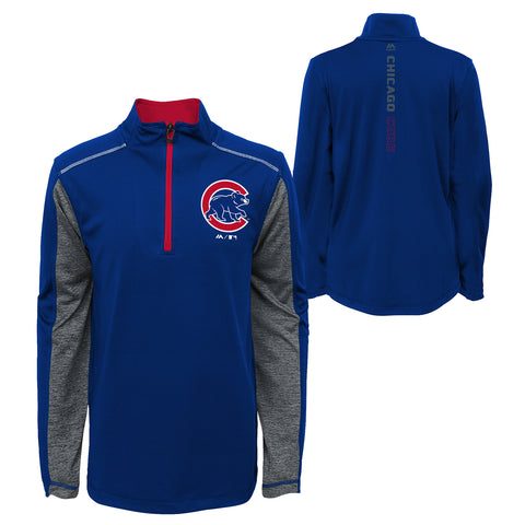 Chicago Cubs Majestic MLB Reflective Dri-Fit Blue Youth Pullover