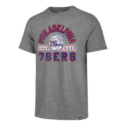 Phiadelphia 76ers Adult Vintage Grey 47 Brand T-Shirt