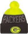 Green Bay Packers New Era Upright Yellow & Graphite Sport Knit Beanie - Dino's Sports Fan Shop