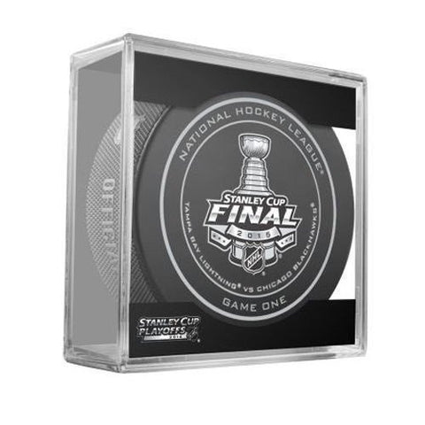 Tampa Bay Lightning vs. Chicago Blackhawks 2015 NHL Stanley Cup Finals Game 6 Puck - Dino's Sports Fan Shop