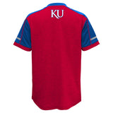 Kansas Jayhawks Adidas Youth Red/Blue Climalite Player Crew Shirt - Dino's Sports Fan Shop - 2