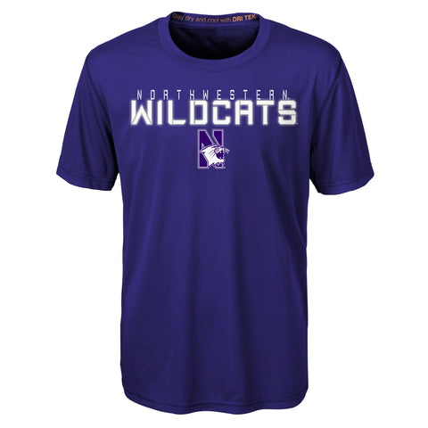 Northwestern Wildcats Gen 2 Youth Dri Tek S/S Tee - Dino's Sports Fan Shop