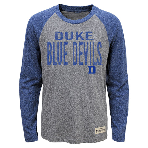 Duke Blue Devils Gen2 Youth L/S Tri Blend "Pedigree" Raglan Shirt - Dino's Sports Fan Shop