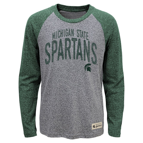 Michigan State Spartans Gen2 Youth L/S Tri Blend "Pedigree" Raglan Shirt - Dino's Sports Fan Shop