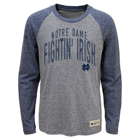 Notre Dame Fighting Irish Gen2 Youth L/S Tri Blend "Pedigree" Raglan Shirt - Dino's Sports Fan Shop