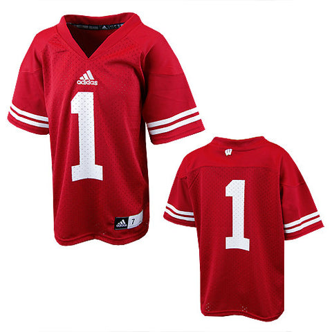 Wisconsin Badgers #1 NCAA Adidas Red Youth Replica Football Jersey - Dino's Sports Fan Shop
