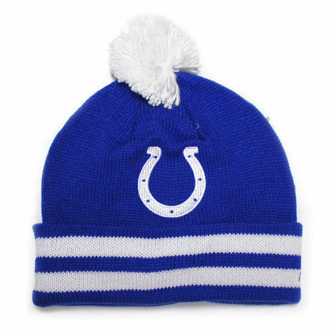 Indianapolis Colts Mitchell & Ness Striped Cuffed Knit Hat - Dino's Sports Fan Shop