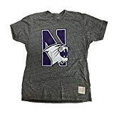 Retro Northwestern Wildcats Adult Streaky Grey T-Shirt Brand