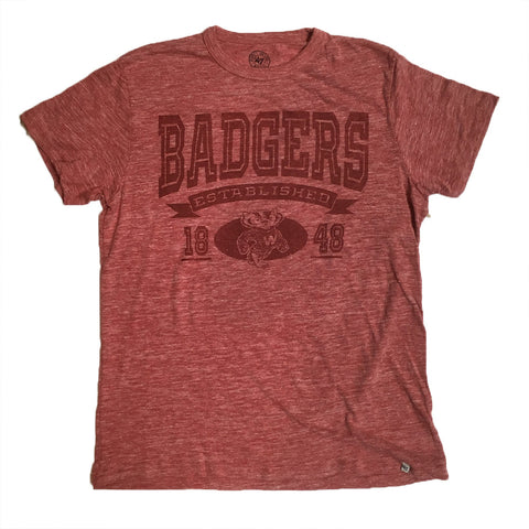 Wisconsin Badgers '47 Brand Streaky Red Tri Blend Shirt - Dino's Sports Fan Shop