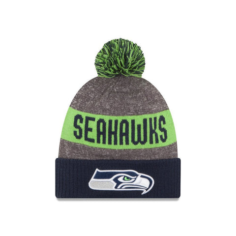 Seattle Seahawks New Era 2016 NFL Sideline On Field Sport Knit Hat - Navy Cuff - Dino's Sports Fan Shop - 1
