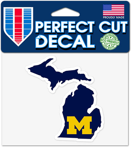 Michigan Wolverines State Wincraft Perfect Cut Decal 4x4
