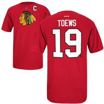 Jonathan Toews #19 Chicago Blackhawks Reebok Shirt - Dino's Sports Fan Shop