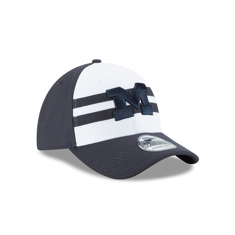 Michigan Wolverines New Era Adult 39Thirty NE15 White/Navy Hat - Dino's Sports Fan Shop - 1