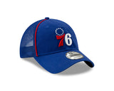 Philadelphia 76ers Adult New Era Trucker Trim Blue OSFM Adjustable Hat