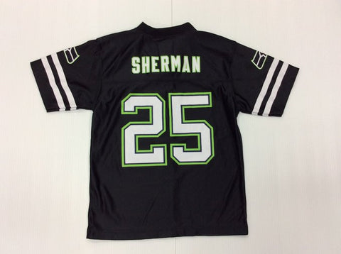 Richard Sherman #25 Seattle Seahawks Black NFL Mid Tier Youth Jersey - Dino's Sports Fan Shop - 1