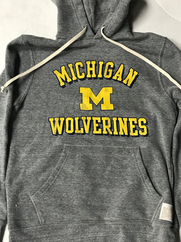 Michigan Wolverines Adult Retro Brand Gray Triblend Fleece Hoodie