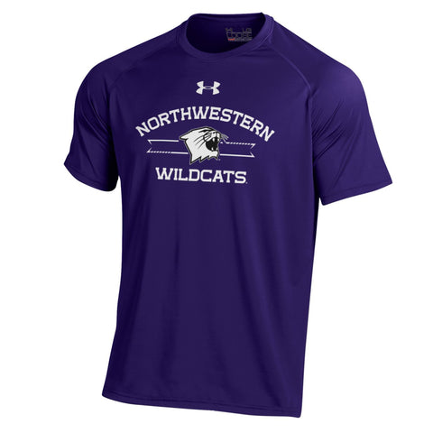 Northwestern Wildcats Under Armour Adult Purple HeatGear S/S Tech Tee