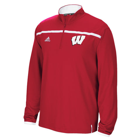 Wisconsin Badgers Adidas Sideline 1/4 Zip Climalite Pullover - Dino's Sports Fan Shop