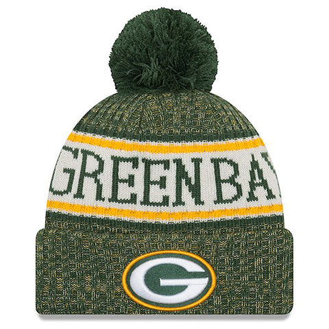 Green Bay Packers New Era NFL Green Sideline Winter Hat