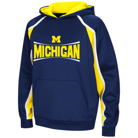 Michigan Wolverines Colosseum NCAA Youth Hook and Lateral Pullover Hoodie
