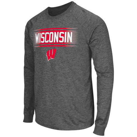 Wisconsin Badgers Colosseum Slate II Men's Performance L/S Shirt - Dino's Sports Fan Shop