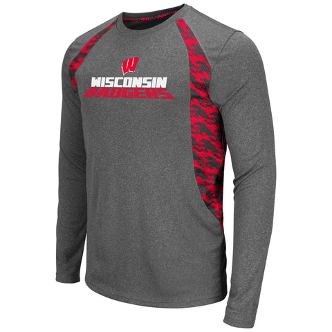 Wisconsin Badgers Colosseum Oil Slick L/S Shirt - Dino's Sports Fan Shop