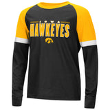 Iowa Hawkeyes Colosseum Youth Ollie L/S Raglan Shirt