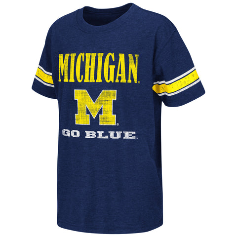 Michigan Wolverines Colosseum NCAA Blue Free Agent Youth Shirt - Dino's Sports Fan Shop