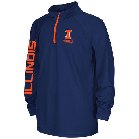 Illlinois Fighting Illini Colosseum Brand Youth Quarter Zip Pullover - Dino's Sports Fan Shop