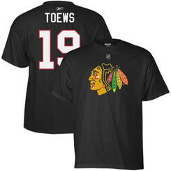 Jonathan Toews #19 Chicago Blackhawks Reebok Black Youth Shirt - Dino's Sports Fan Shop