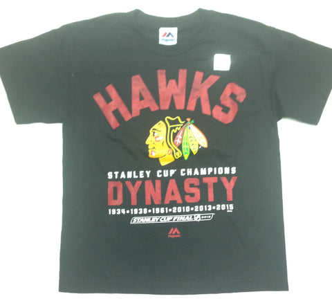 Chicago Blackhawks Majestic Dynasty Champions Youth Shirt - Dino's Sports Fan Shop