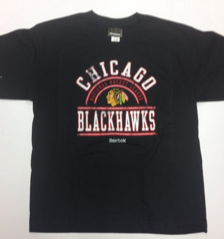 Chicago Blackhawks Reebok Black Logo Youth Shirt - Dino's Sports Fan Shop
