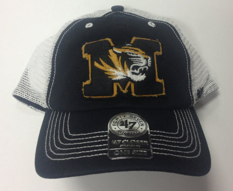 Missouri Tigers '47 Brand Men's Black Closer Meshback Hat - Dino's Sports Fan Shop