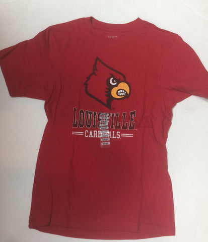 Louisville Cardinals Colosseum Gray & Red Performance Short Sleeve T-Shirt  (L)