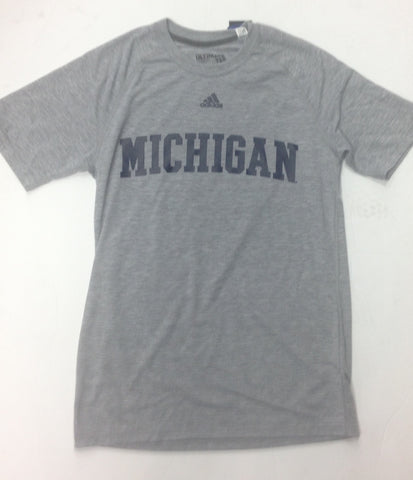 Michigan Wolverines Adidas Heather Gray Adult Shirt - Dino's Sports Fan Shop