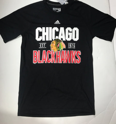 Chicago Blackhawks Adidas NHL Black Centennial Convergence Ultimate Tee Men's T-Shirt