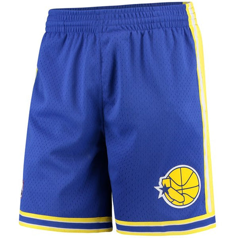 Youth Mitchell & Ness Golden State Warriors 1995-96 Blue Throwback Swingman Shorts