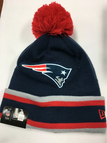 New England Patriots Team Relation Winter Hat With Pom