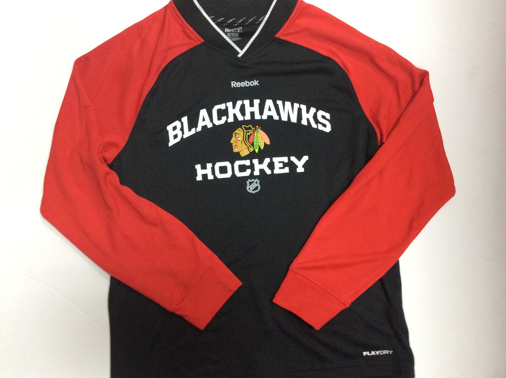 Vintage REEBOK Chicago Blackhawks 1/4 Zip Pullover Jacket Mens Medium 