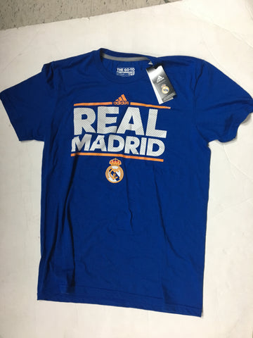 Real Madrid Adult Adidas Gold And White Lettering Shirt