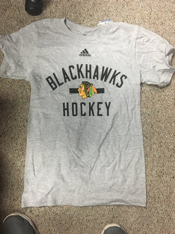 Chicago Blackhawks Adult Grey Heathered Go To Tee Adidas