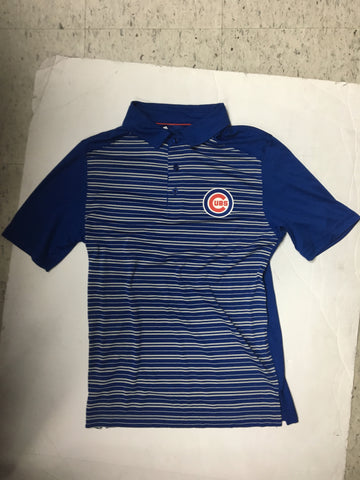 Chicago Cubs Adult Striped "And Then Some" Polo