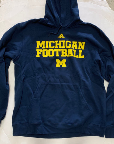 Michigan Wolverines Football Adult Adidas Blue Sweatshirt