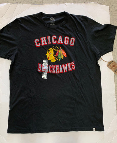 Chicago Blackhawks Adult 47 Brand Logo Black Shirt