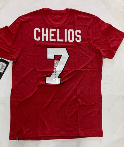 Chris Chelios #7 Chicago Blackhawks Adult 47 Brand Red Shirt