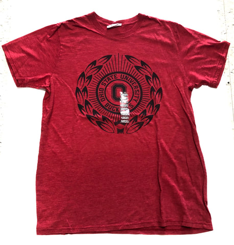 Ohio State Buckeyes J. America Red Circular Adult Shirt