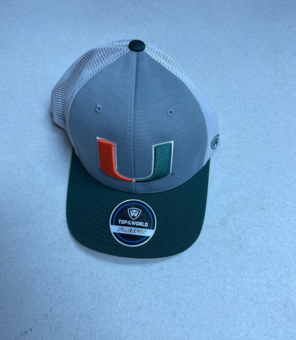 Miami Hurricanes Adult Top Of The World 3-Tone One Fit Hat