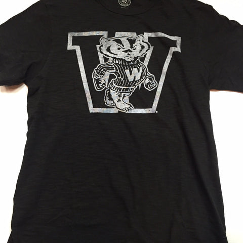 Wisconsin Badgers '47 Brand Black Adult Shirt - Dino's Sports Fan Shop