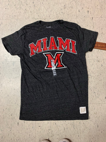 Miami Redhawks Adult Retro Brand Gray Shirt
