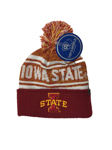 Iowa State Cyclones Top Of The World NCAA Red/Yellow Driven Adult Knit Hat